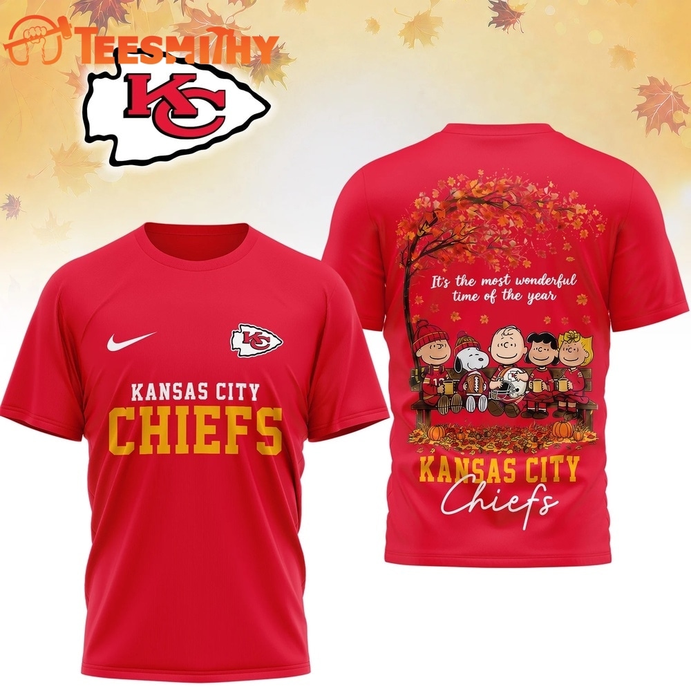 Kansas City Chiefs 2026 NFL Snoopy Peanut It's the Most Wonderful Time of the Year 3D Shirt