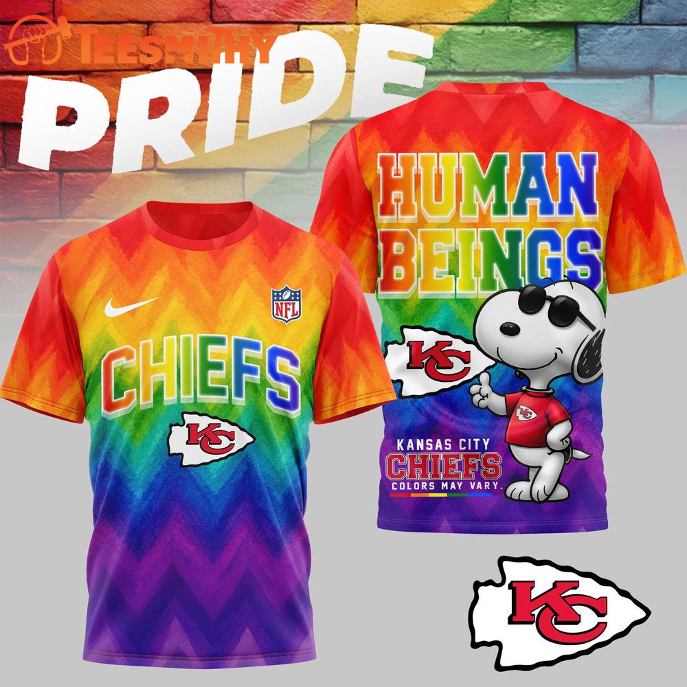 Kansas City Chiefs 2026 NFL Snoopy Rainbow Pride Limited 3D Shirt