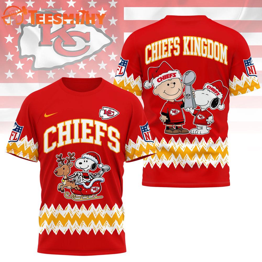 Kansas City Chiefs 2026 NFL Snoopy Super Bowl Holiday Limited 3D Shirt
