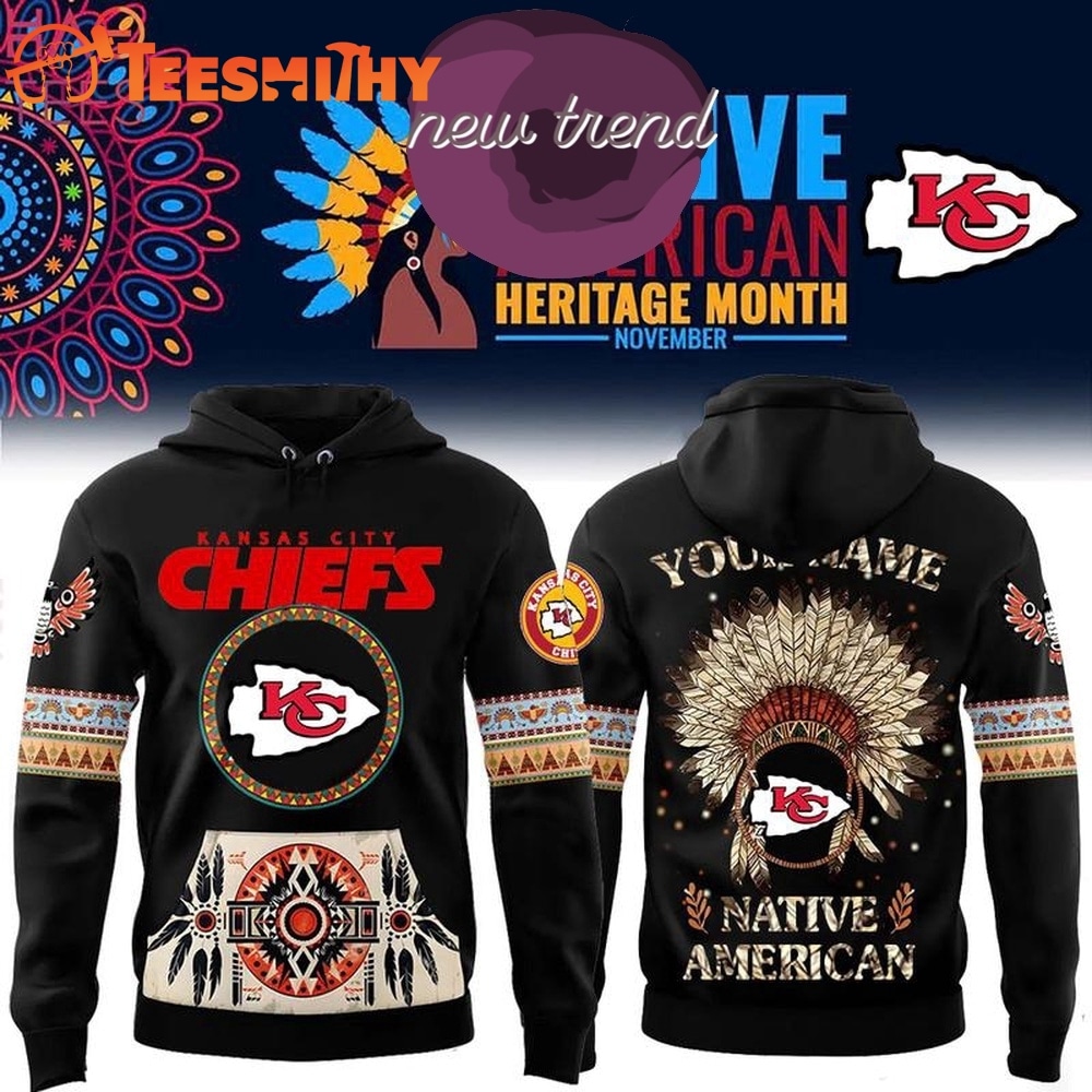 Kansas City Chiefs Native American Heritage Month Custom Name Hoodie