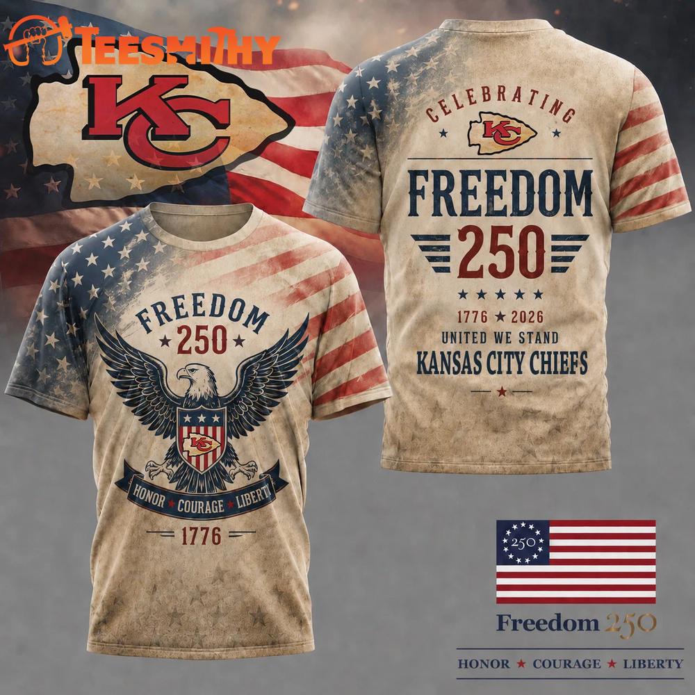 Kansas City Chiefs NFL Ameica Freedom 250 Patriotic Limited 3D Shirt