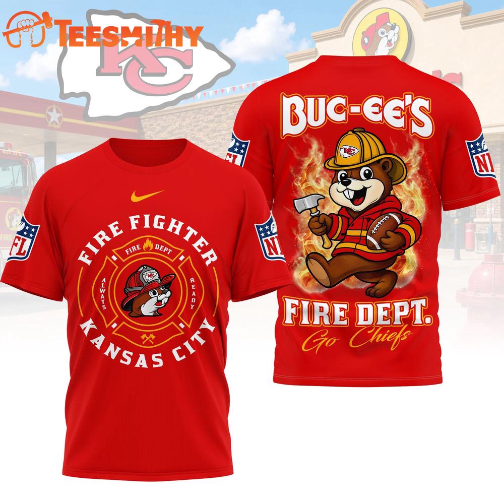 Kansas City Chiefs NFL Buc-ee's Firefighter Strong 3D Shirt