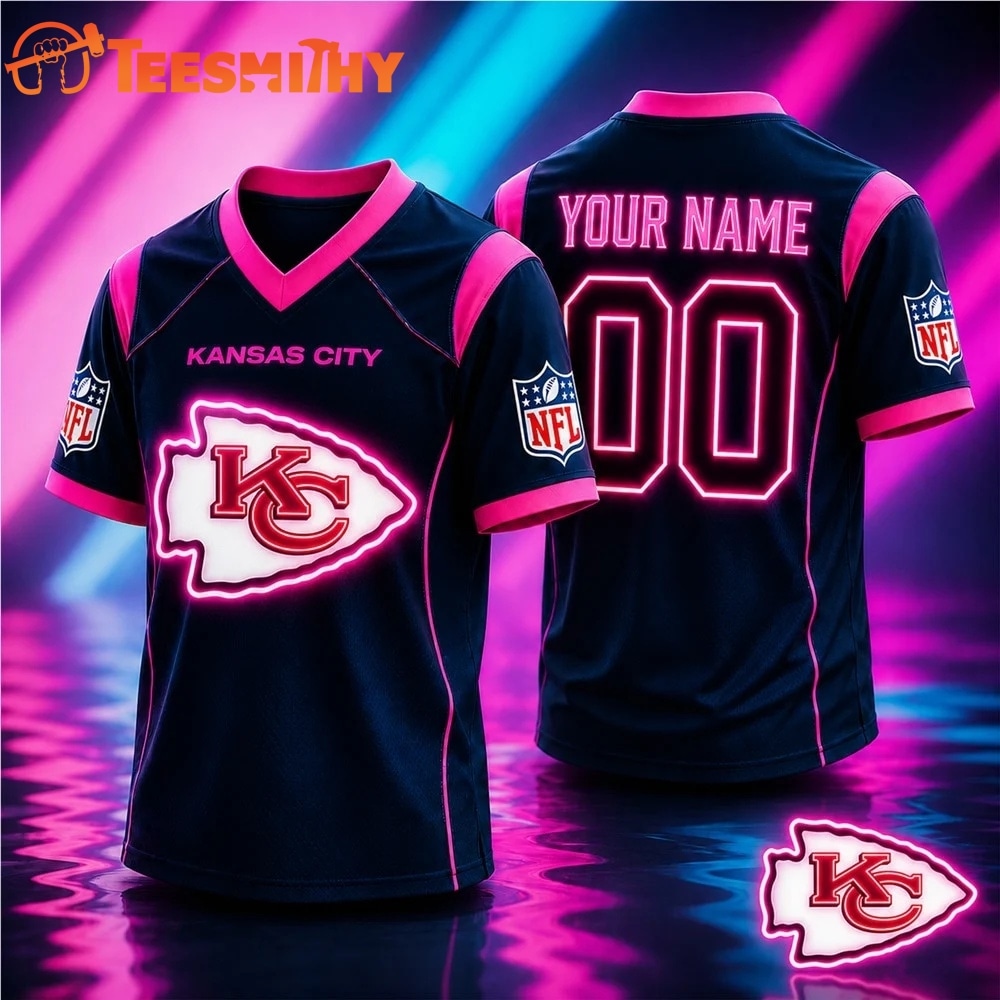 Kansas City Chiefs NFL Electric Glow Custom Football Jersey