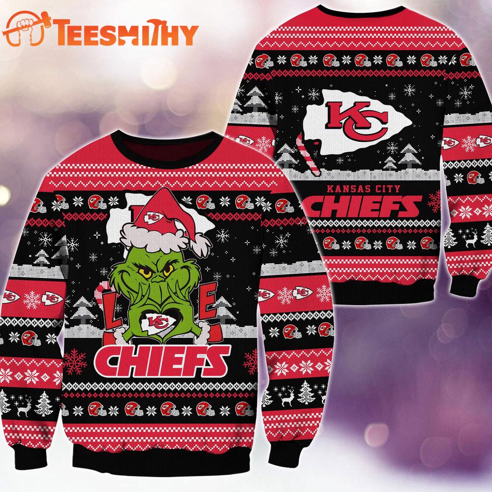 Kansas City Chiefs NFL Grinch Football Limited Ugly Christmas Sweater Kansas City Chiefs NFL Grinch Football Limited Ugly Christmas Sweater