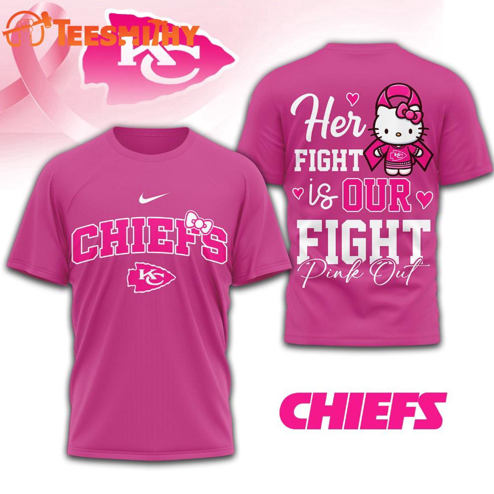 Kansas City Chiefs NFL Her Fight Is Our Fight x Hello Kitty 3D Shirt Kansas City Chiefs NFL Her Fight Is Our Fight x Hello Kitty 3D Shirt