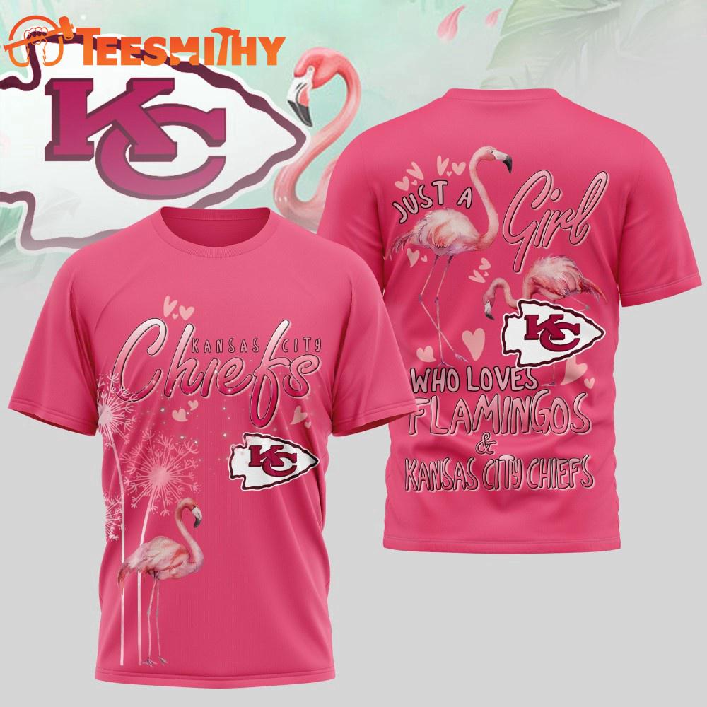 Kansas City Chiefs NFL Just a Girl Who Loves Flamingo 3D Shirt