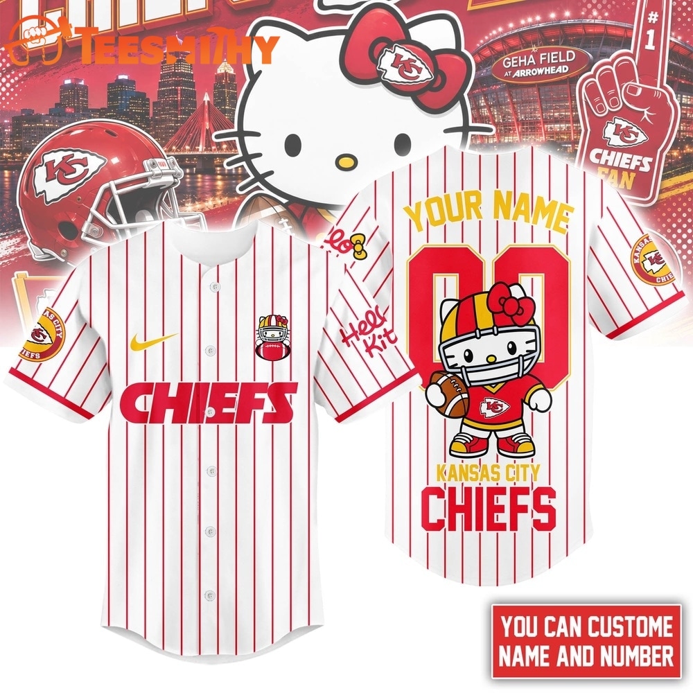 Kansas City Chiefs NFL Kitty Game Day Custom Baseball Jersey Shirt