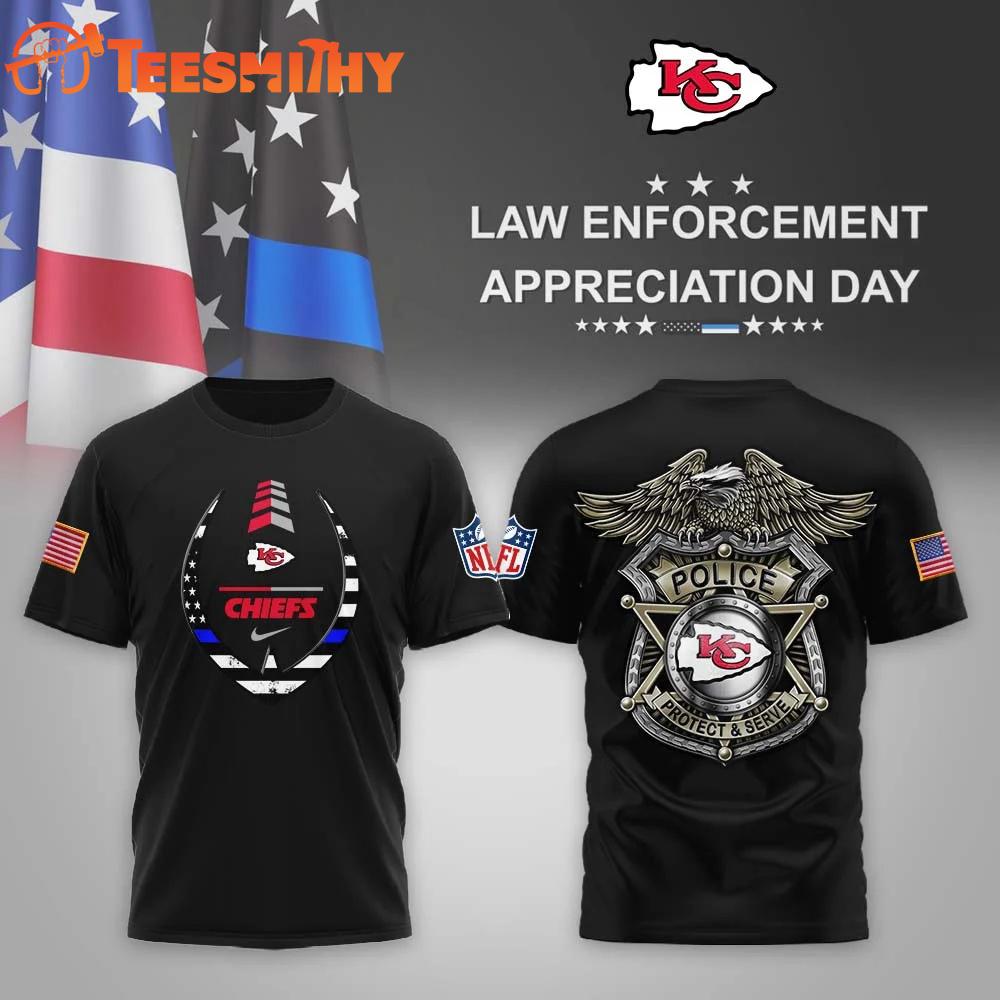 Kansas City Chiefs NFL Law Enforcement Appreciation Day Black T Shirt