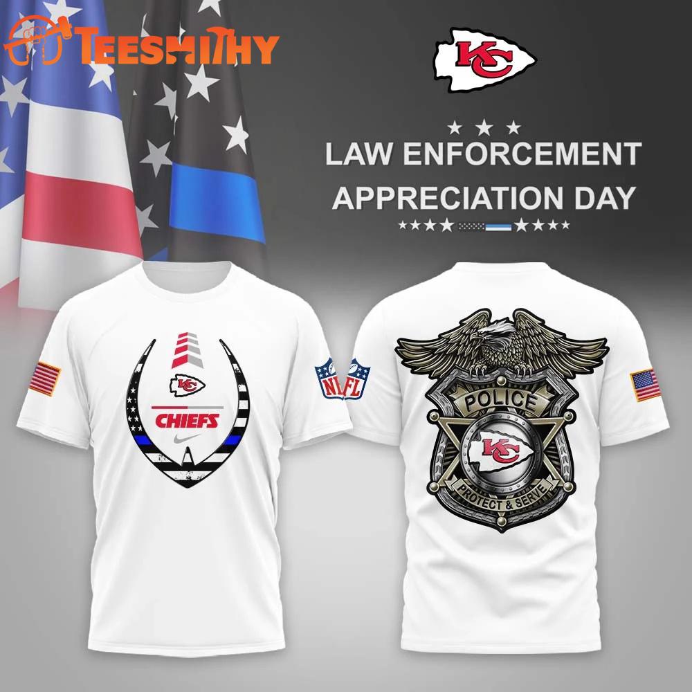 Kansas City Chiefs NFL Law Enforcement Appreciation Day White T Shirt