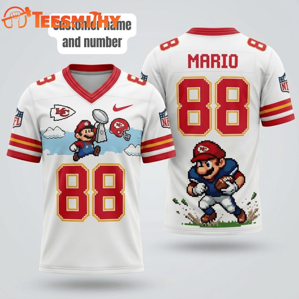 Kansas City Chiefs NFL Mario 2026 Design Football Jersey