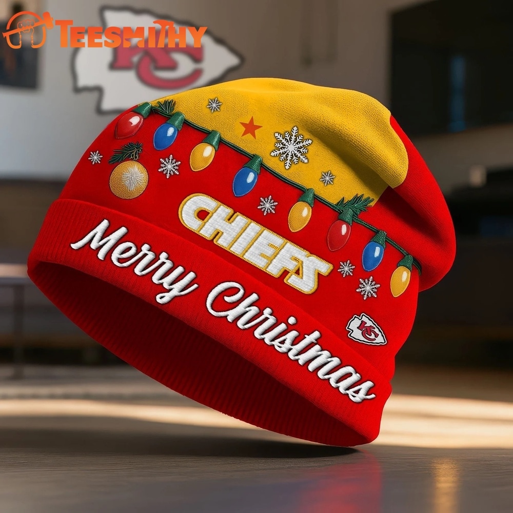 Kansas City Chiefs NFL Merry Christmas Beanie Hat