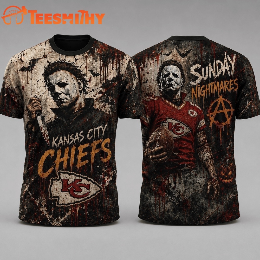 Kansas City Chiefs NFL Michael Myers Sunday Nightmares Horror Halloween 3D T Shirt