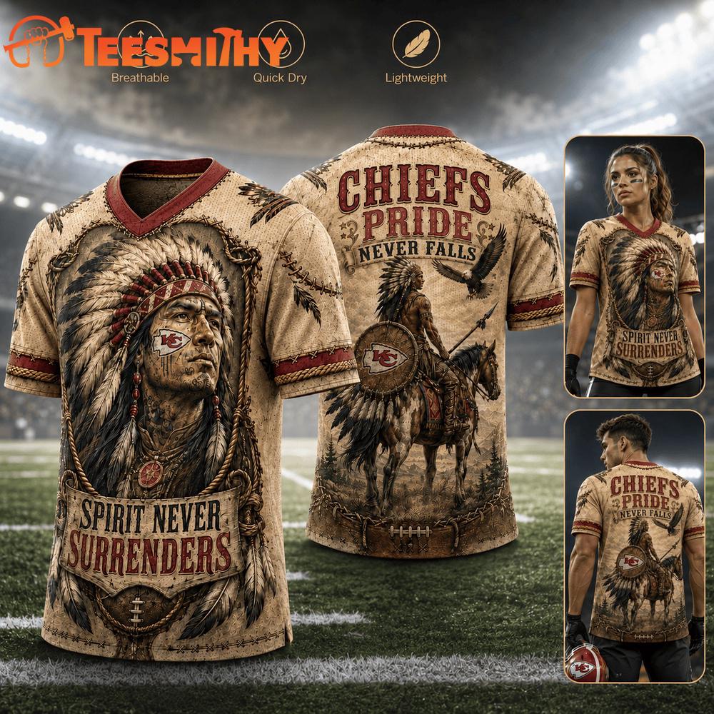 Kansas City Chiefs NFL Native American Warrior Vintage Game Day Football Jersey
