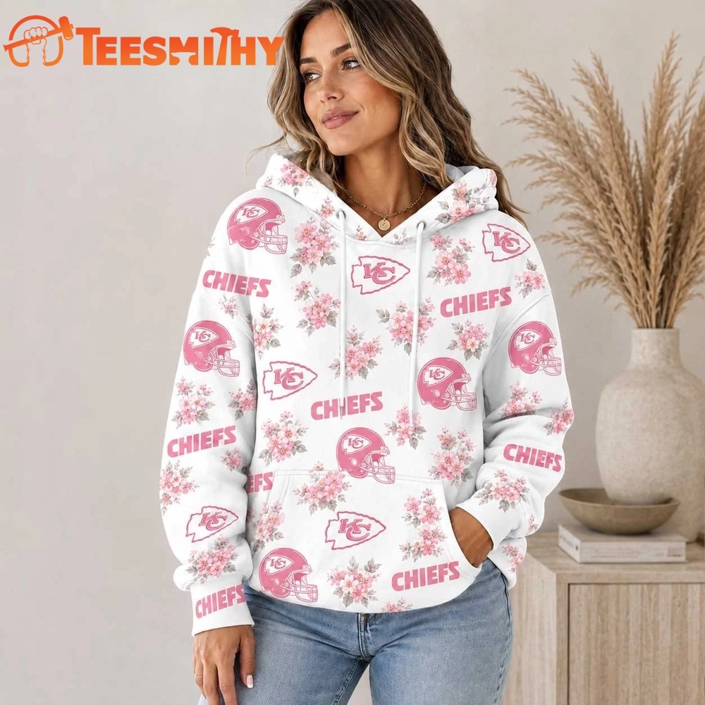 Kansas City Chiefs NFL Pink Floral Team Pride Hoodie Shirt
