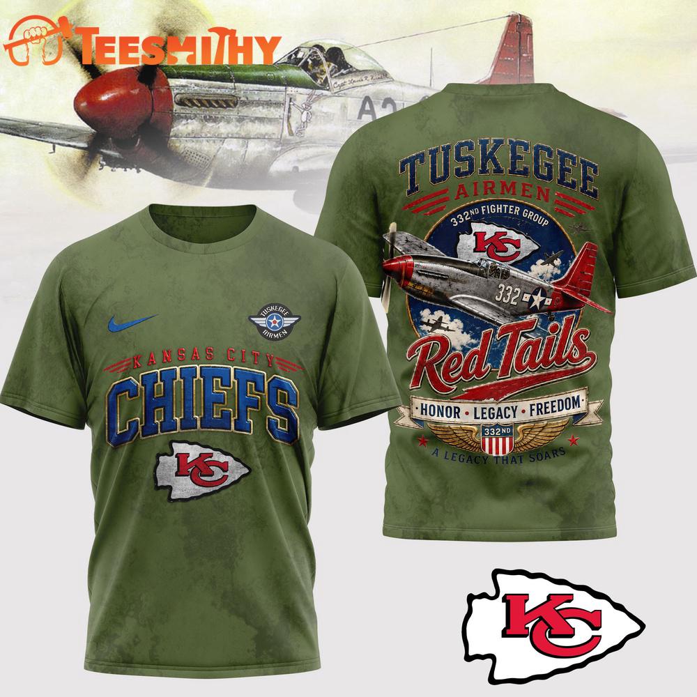 Kansas City Chiefs NFL Red Tails Legacy Game Day 3D T-Shirt
