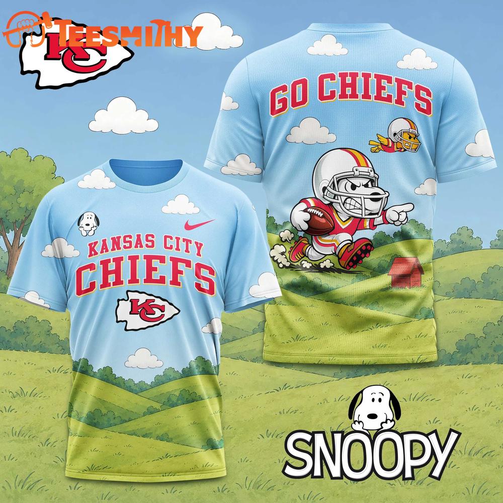 Kansas City Chiefs NFL Snoopy Touchdown 3D T-Shirt
