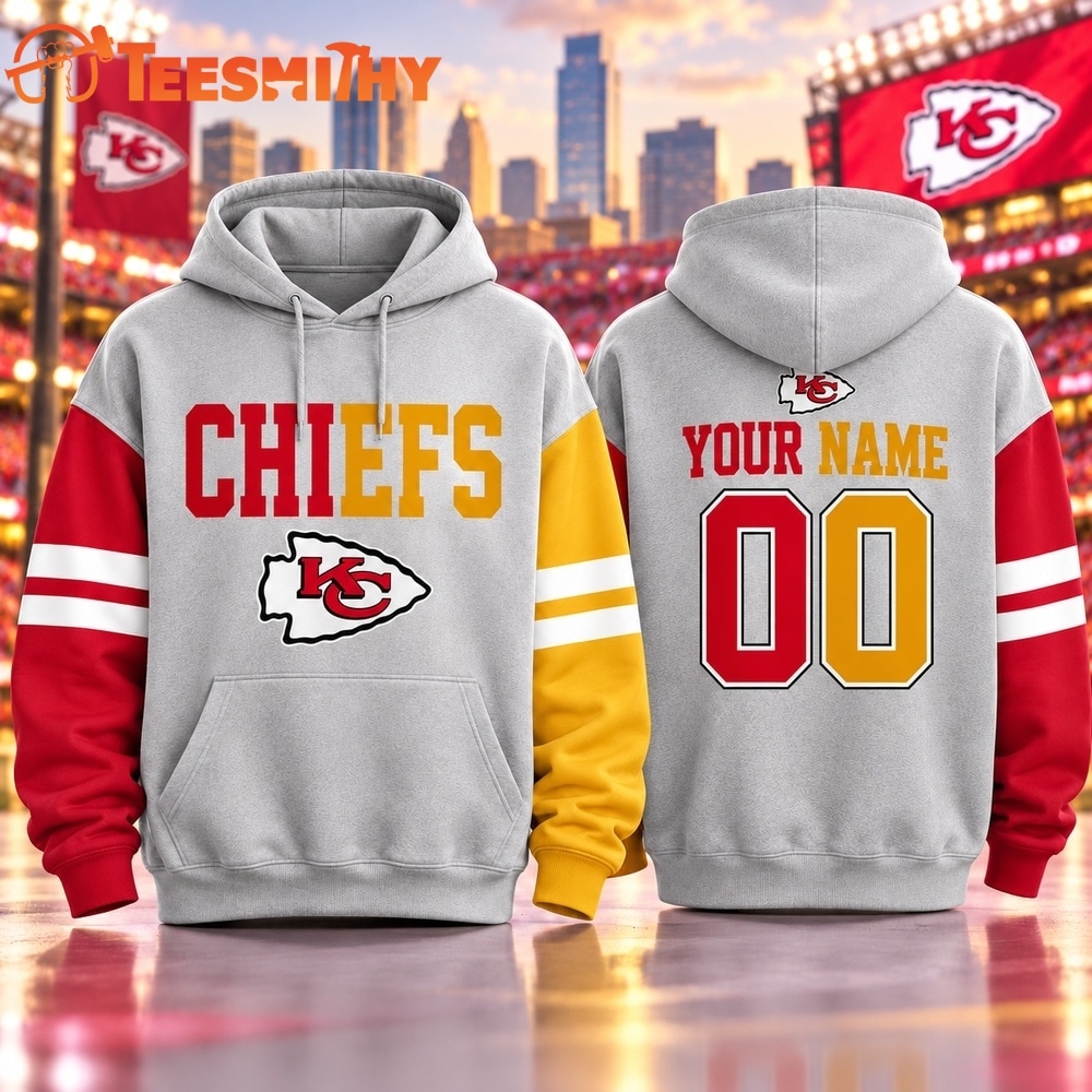 Kansas City Chiefs NFL Two Tone Colorblock Varsity Hoodie