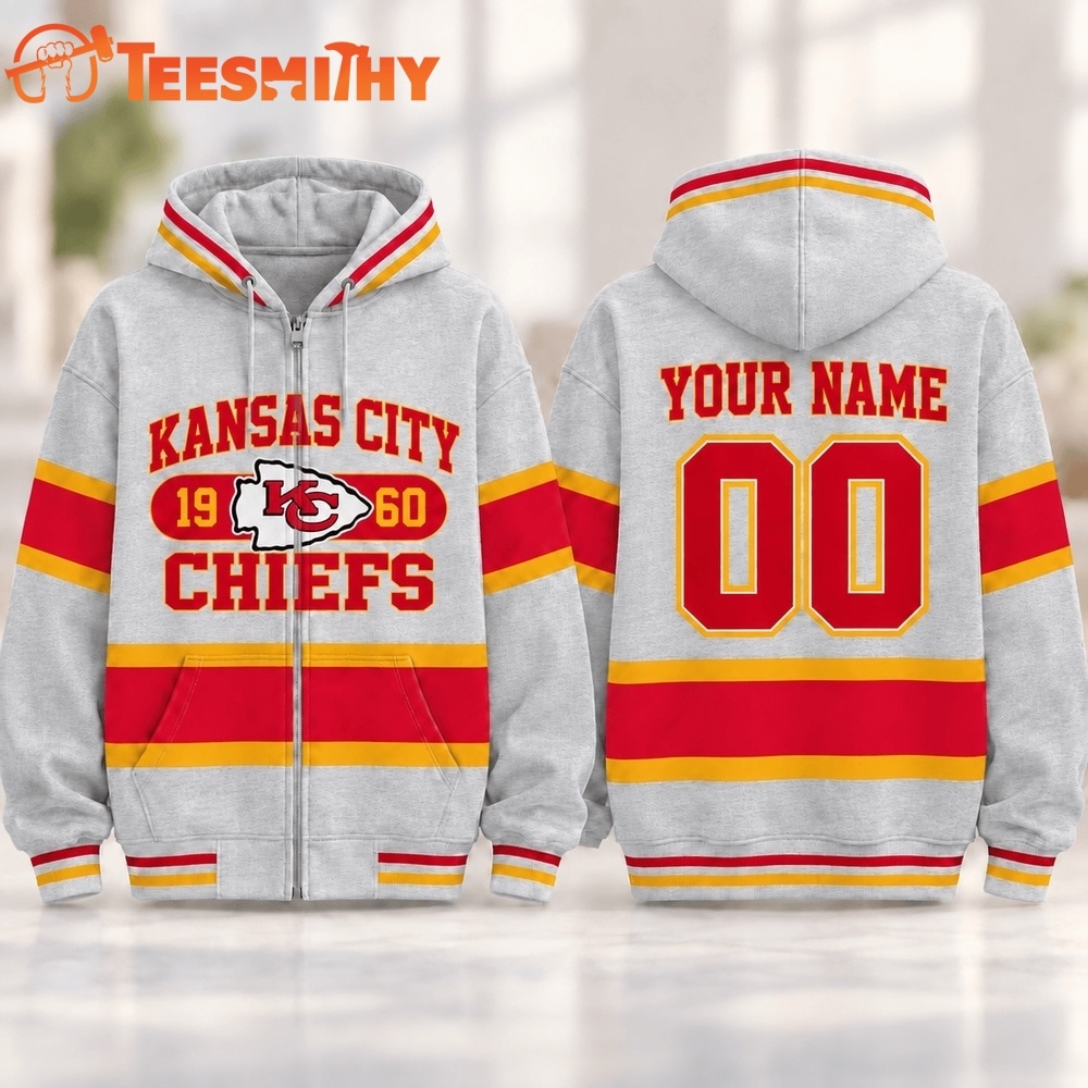 Kansas City Chiefs NFL Varsity Stripe Zip Hoodie