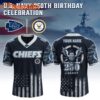 Kansas City Chiefs U.S. Navy 250th Birthday Limited Edition Custom Football Jersey