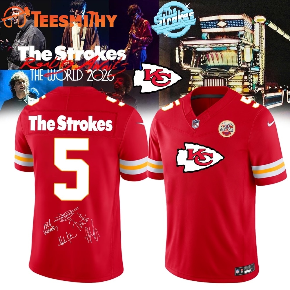 Kansas City Chiefs x The Strokes Reality Awaits World Tour 2026 Limited Edition Signature Football Jersey