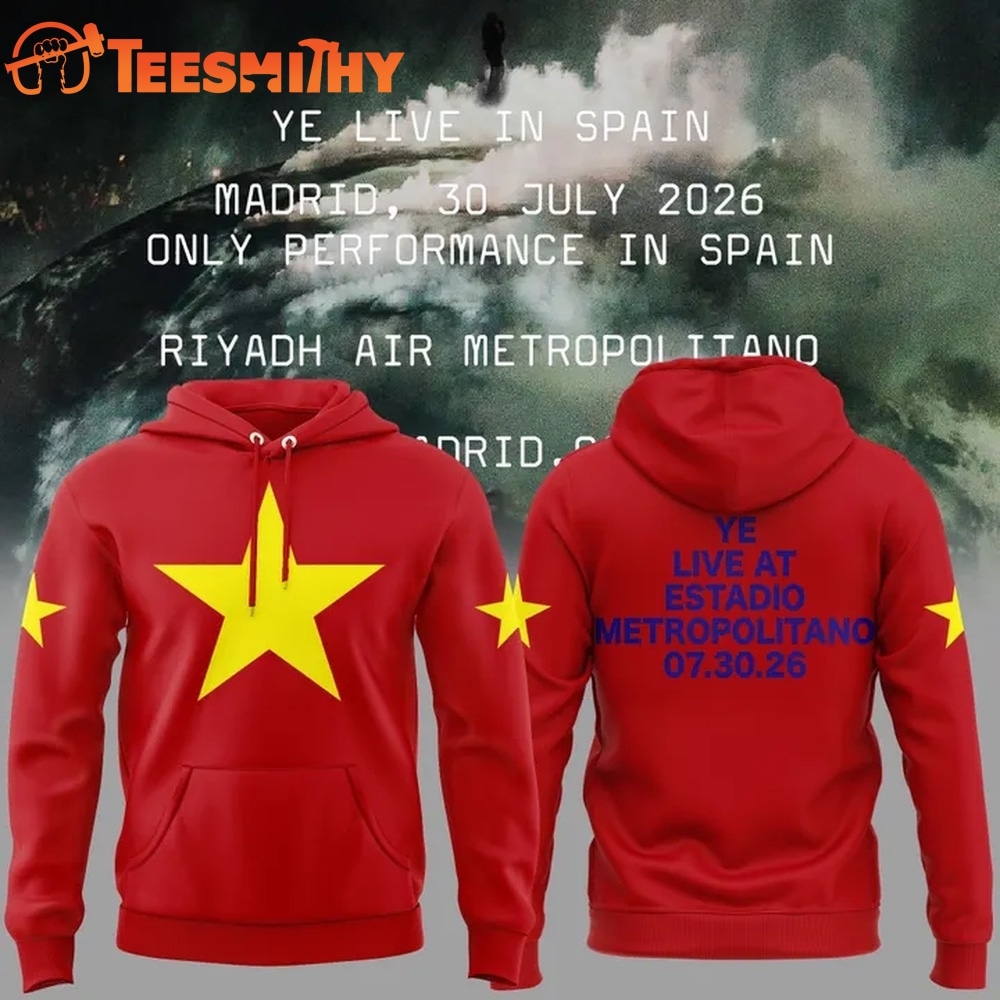 Kanye West 2026 Ye Live Concert Tour SPAIN MADRID Red Hoodie
