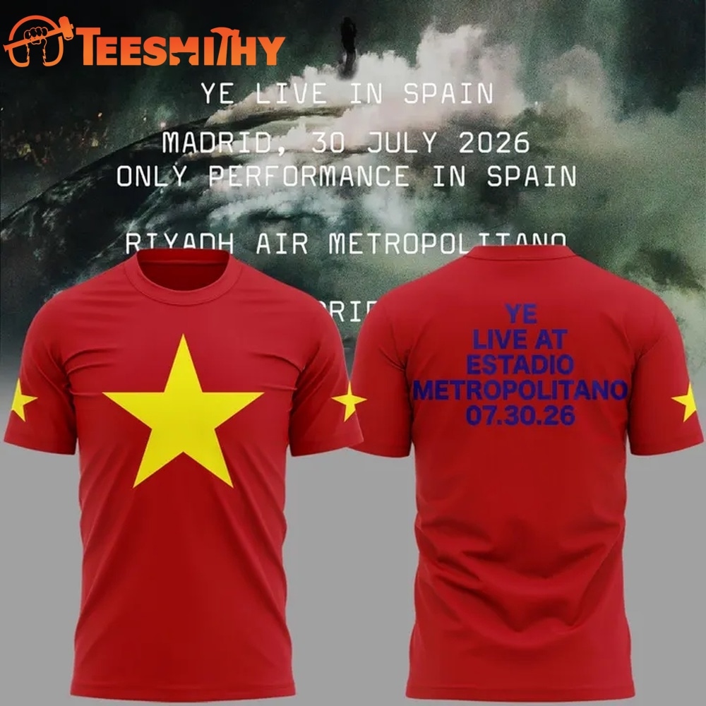 Kanye West 2026 Ye Live Concert Tour SPAIN MADRID Red T Shirt