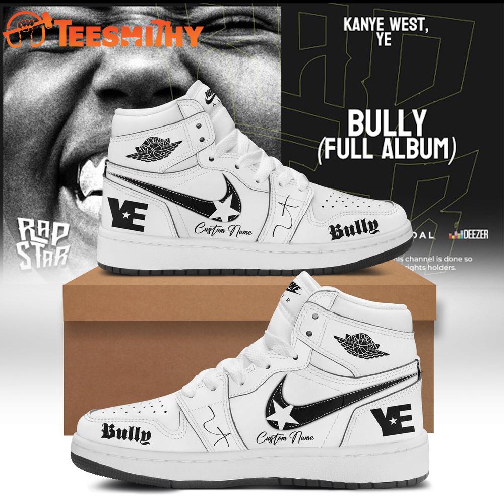 Kanye West Ye 2026 Tour Signature White Air Jordan 1 Hightop Shoes 1 Kanye West Ye 2026 Tour Signature White Air Jordan 1 Hightop Shoes
