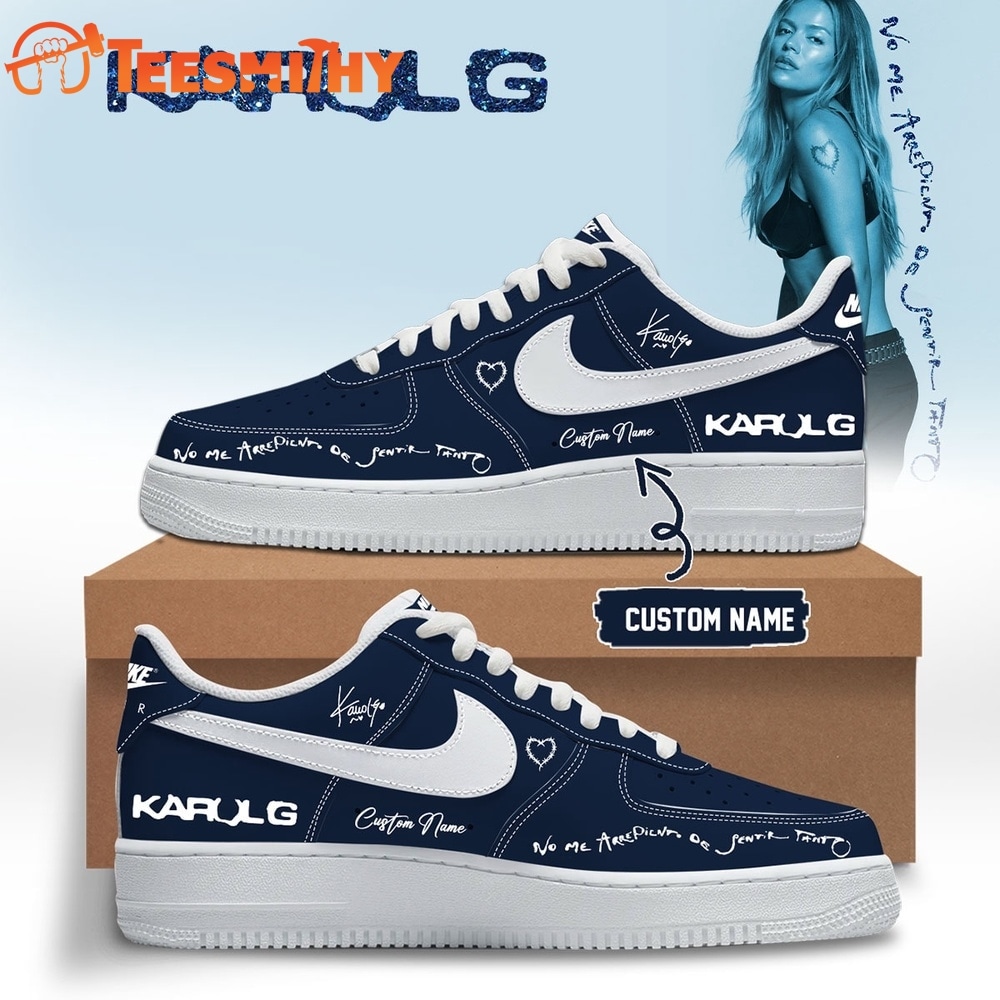 KaRol G Album NO ME ARREPIENTO DE SENTIR TANTO Custom Blue Air Force 1 Shoes