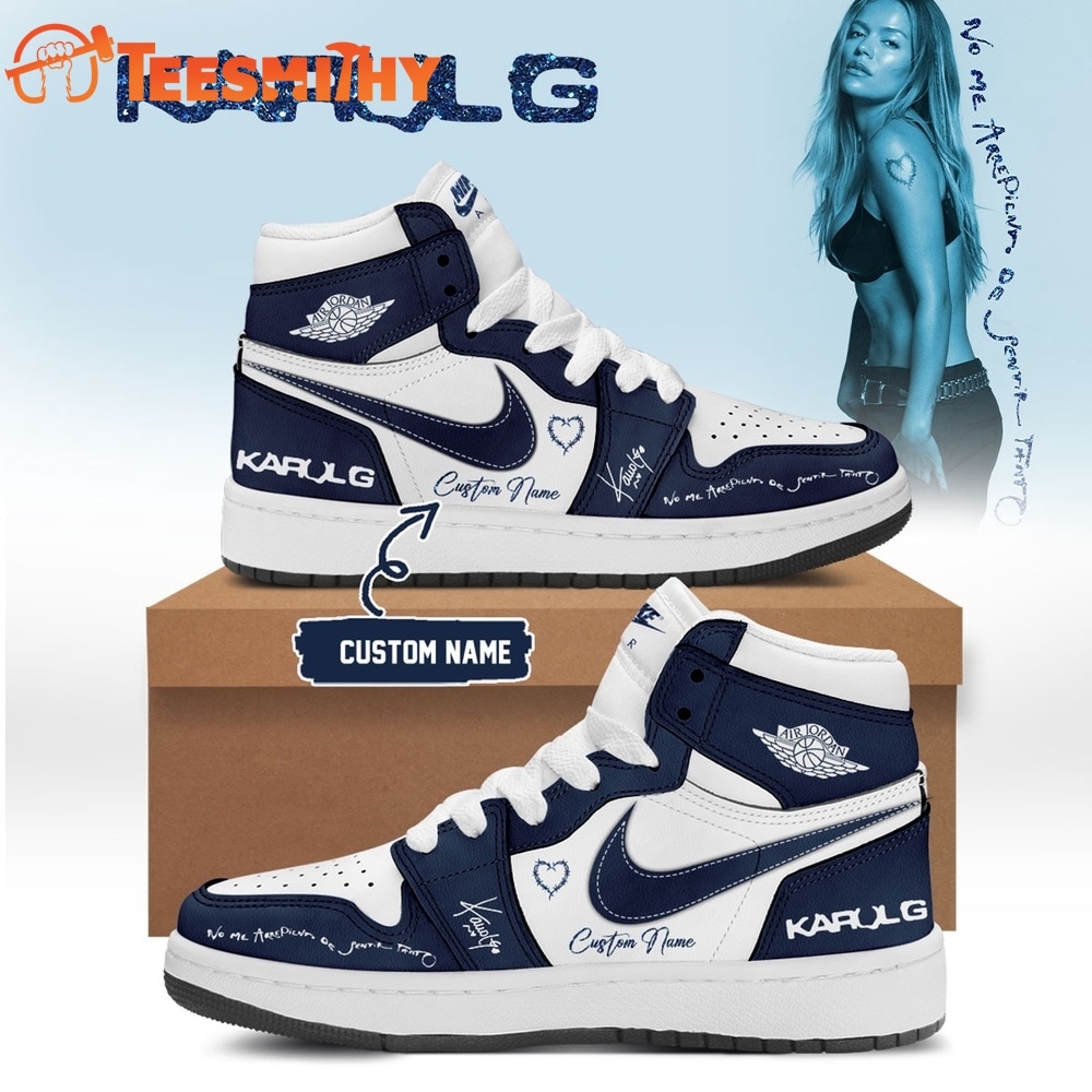 KaRol G Album NO ME ARREPIENTO DE SENTIR TANTO Custom Blue Air Jordan 1 Shoes
