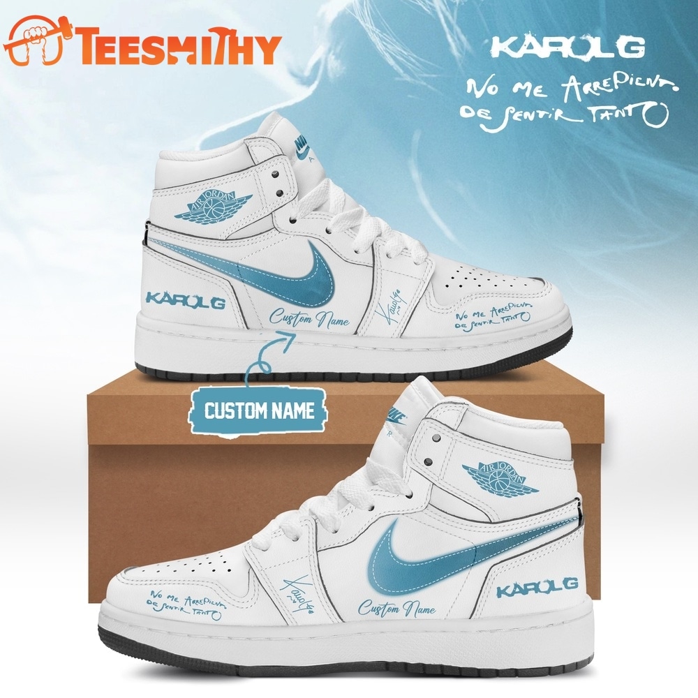 KaRol G Album NO ME ARREPIENTO DE SENTIR TANTO Custom White Air Jordan 1 Shoes