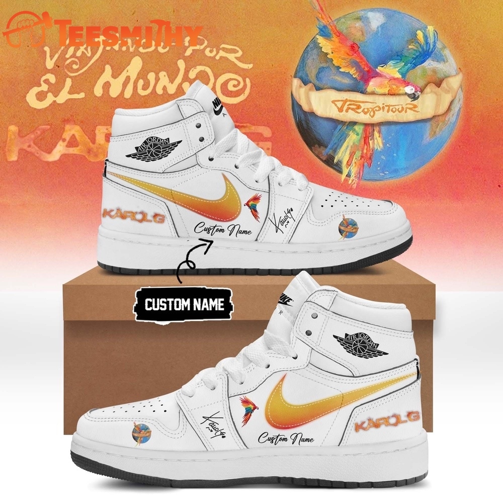Karol G VIAJANDO POR EL MUNDO TROPITOUR Signed 2026 White Air Jordan 1 Shoes