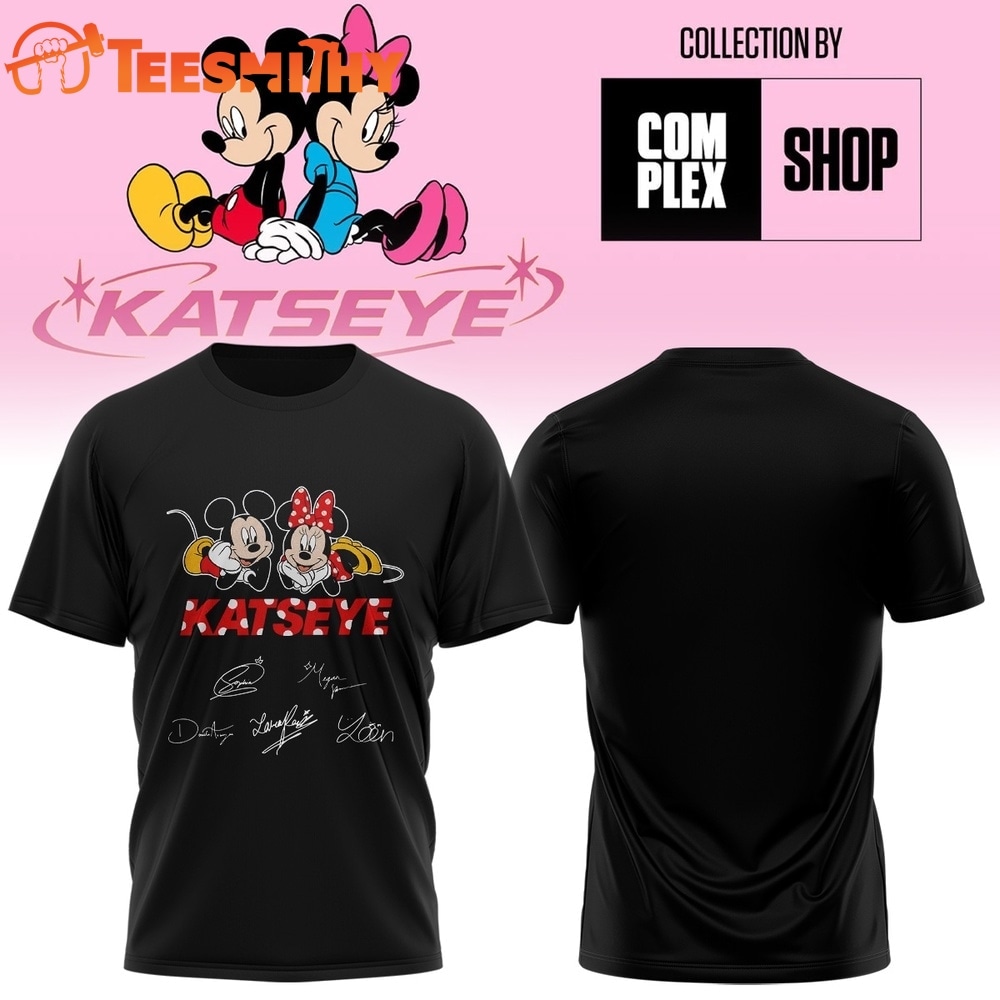 KATSEYE X MICKEY & MINNIE Signed 2026 Black T Shirt