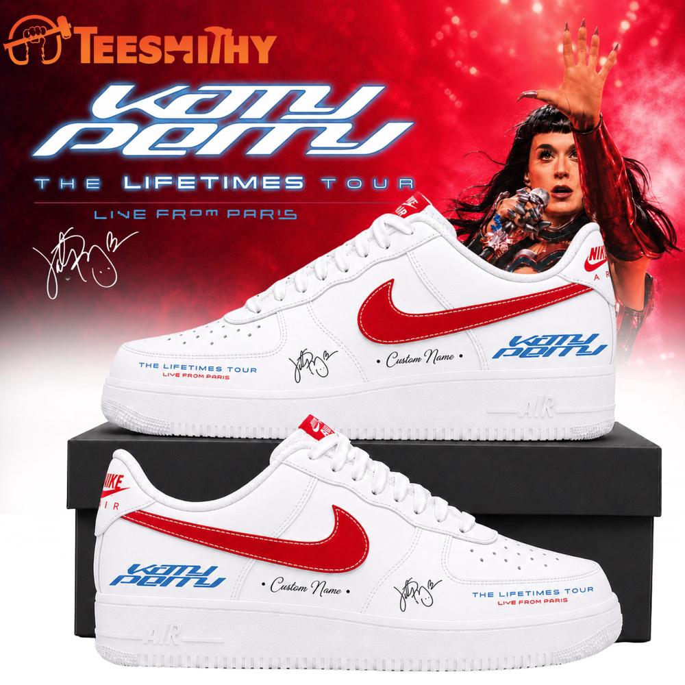 Katy Perry The Lifetimes Tour Live From Paris 2026 White Air Force 1 Shoes Sneaker