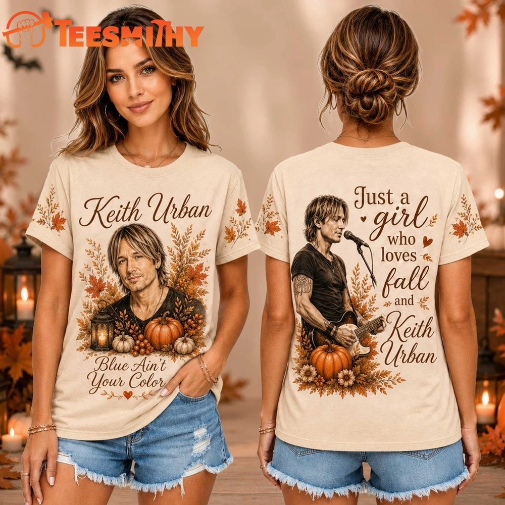 Keith Urban Autumn Portrait Pumpkin Motif Unisex 3D Shirt