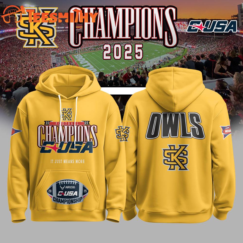 Kennesaw State Owls 2025 C-USA Football Conference Champions Hoodie Shirt