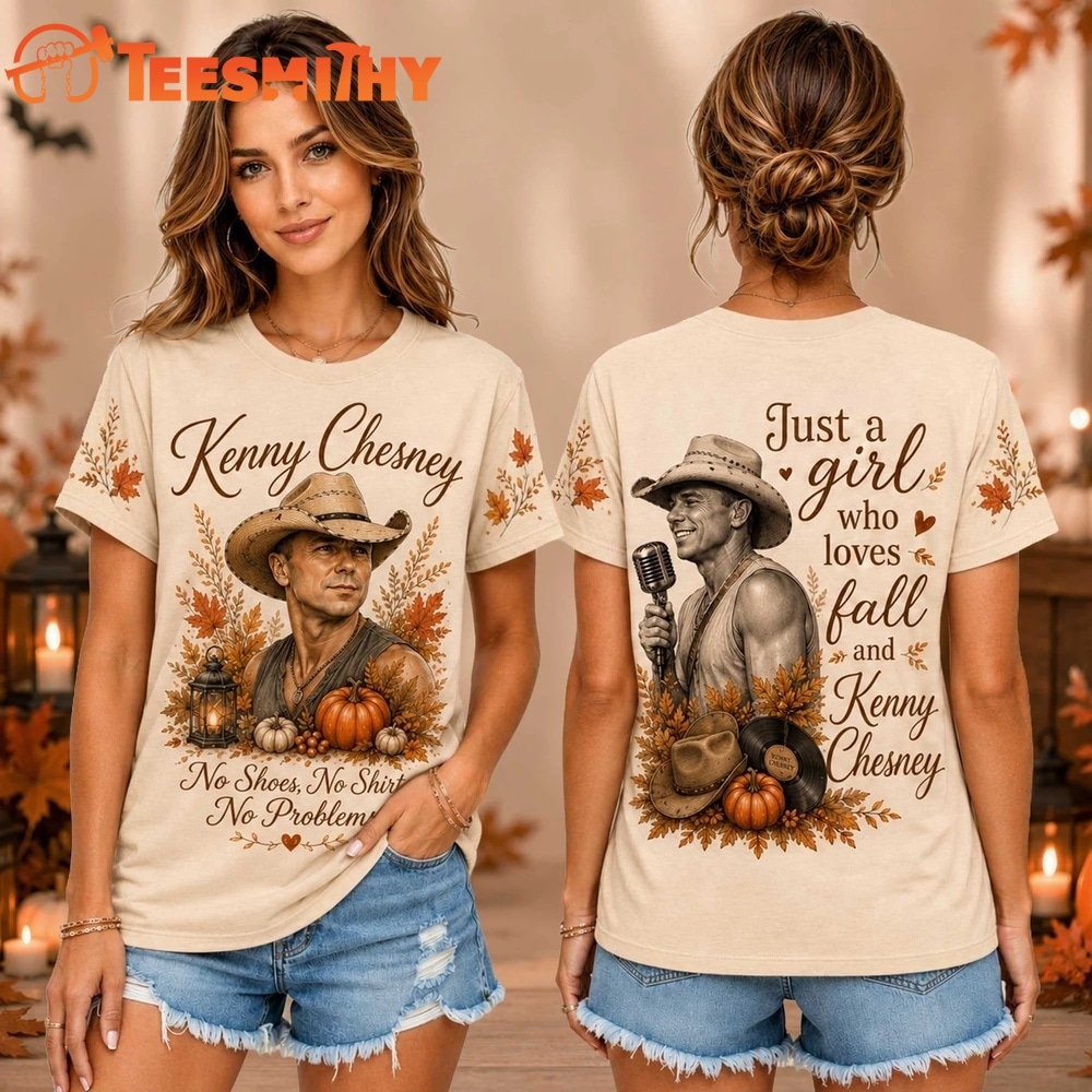 Kenny Chesney Autumn Pumpkin Portrait 2026 Unisex 3D Shirt