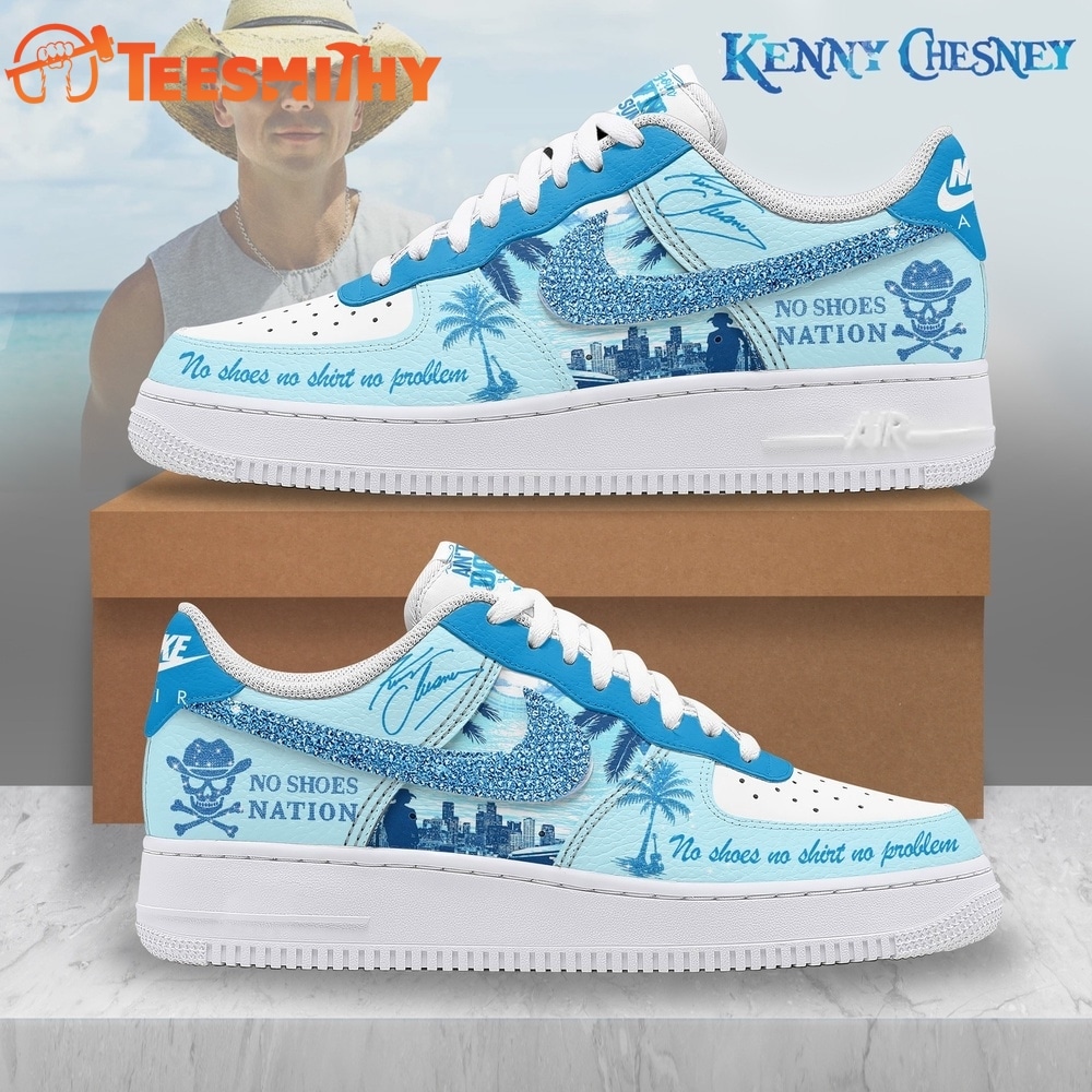 Kenny Chesney No Shoes Nation Air Force 1 Shoes, Tropical Country Music Sneakers