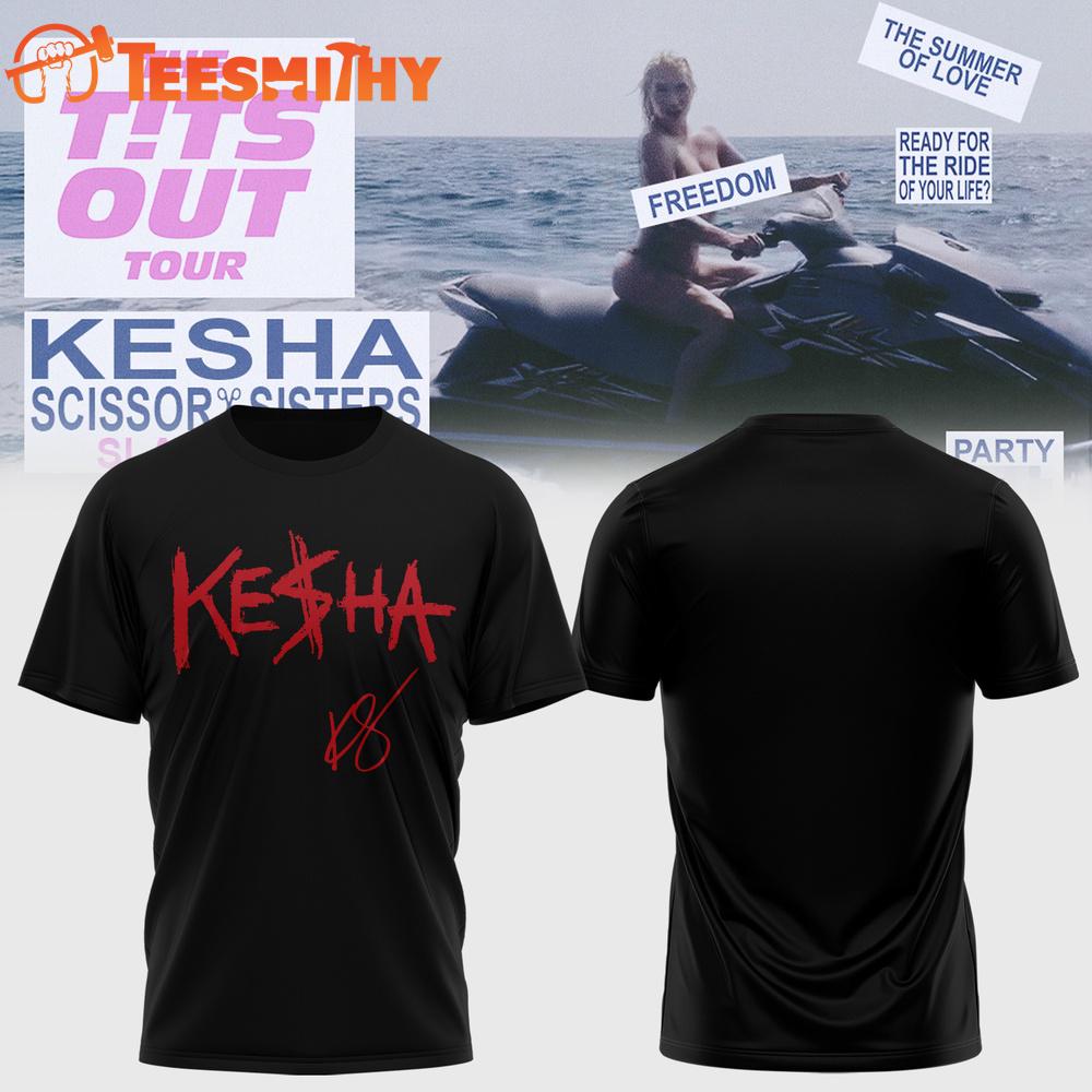 Kesha The Freedom Tour 2026 Signature Limited Edition Black T Shirt