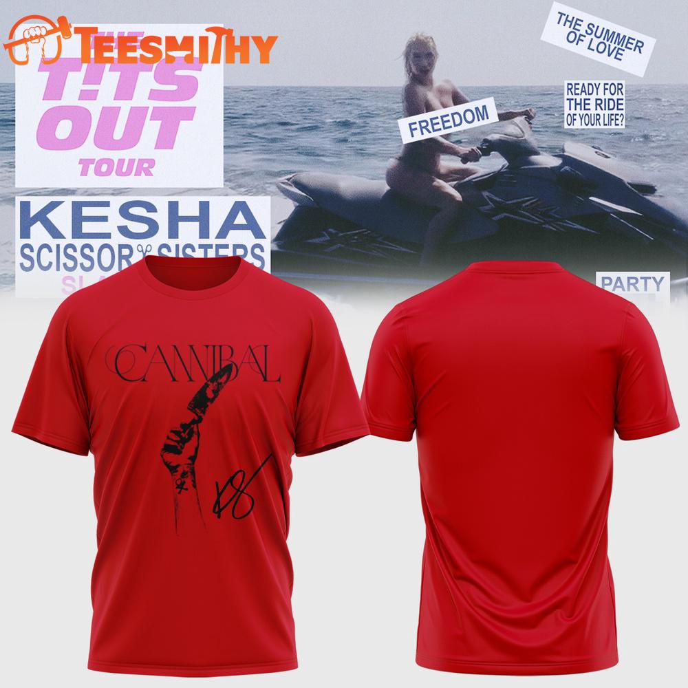 Kesha The Freedom Tour 2026 Signature Limited Edition Red T Shirt
