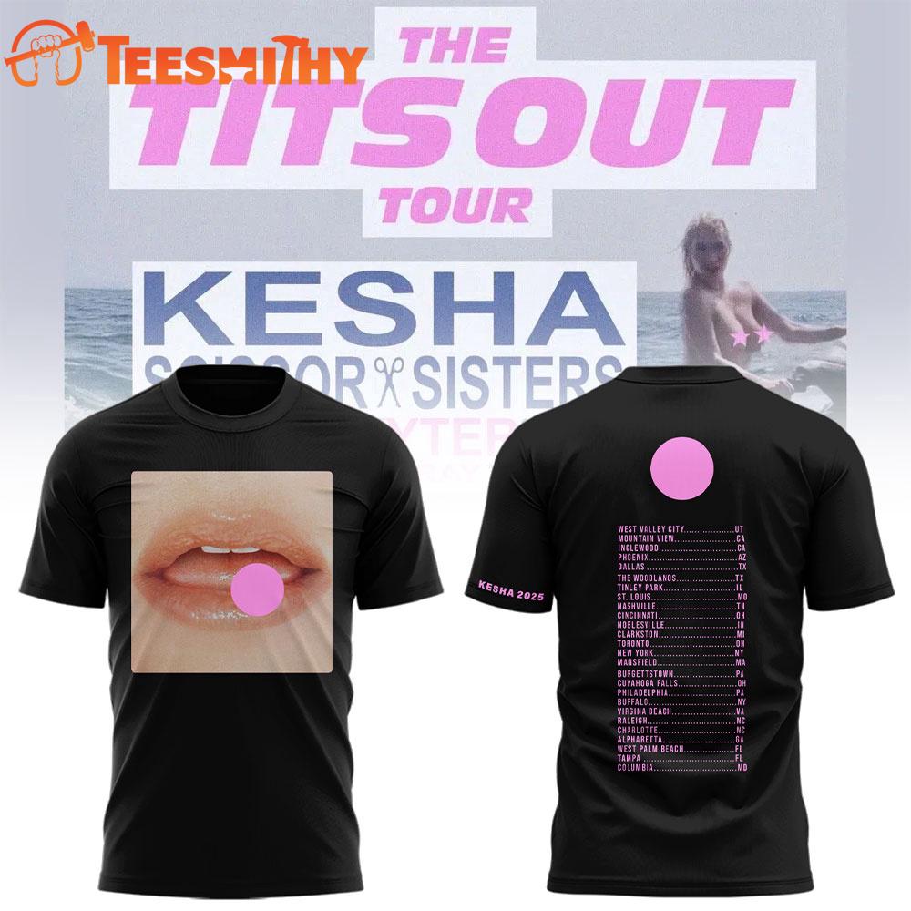 Kesha The Tits Out Tour 2025 Black T Shirt
