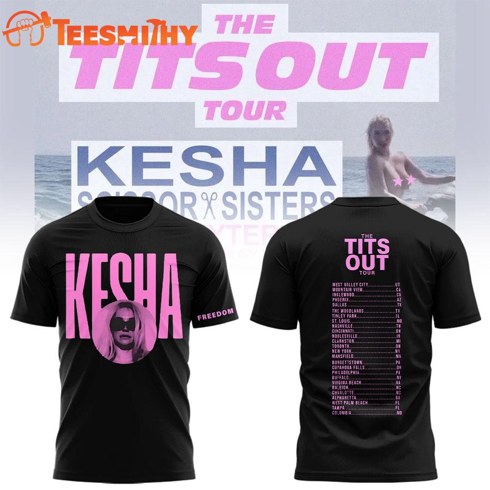 Kesha The Tits Out Tour 2025 Limited Edition Black Shirt