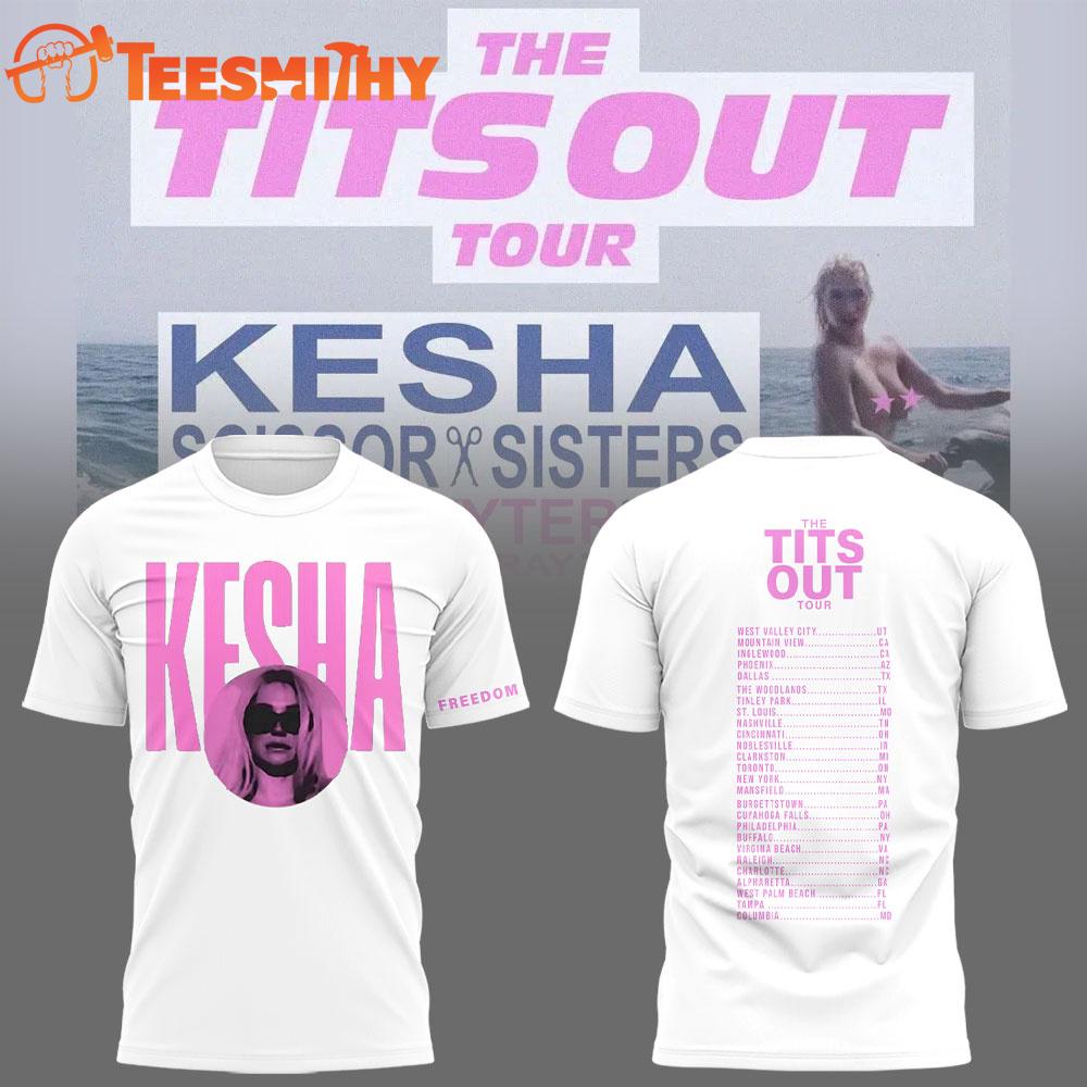 Kesha The Tits Out Tour 2025 Limited Edition White Shirt