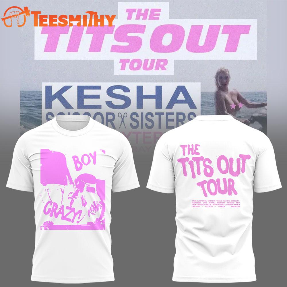 Kesha The Tits Out Tour 2025 New Design White 3D Shirt