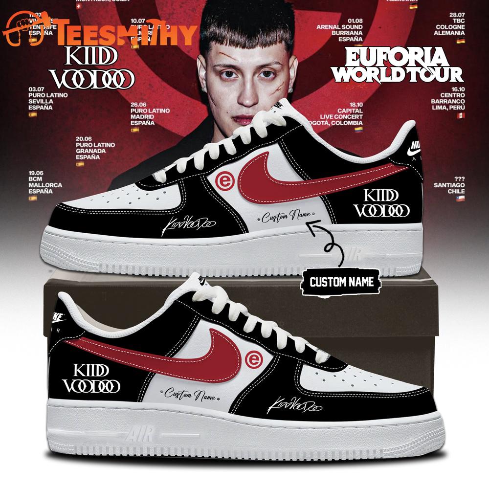 Kidd Voodoo Euforia World Tour 2026 Black Air Force 1 Shoes Sneaker