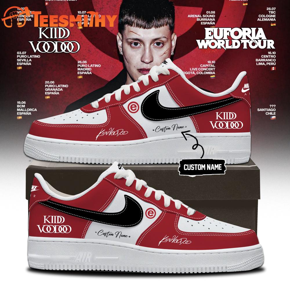 Kidd Voodoo Euforia World Tour 2026 Red Air Force 1 Shoes Sneaker