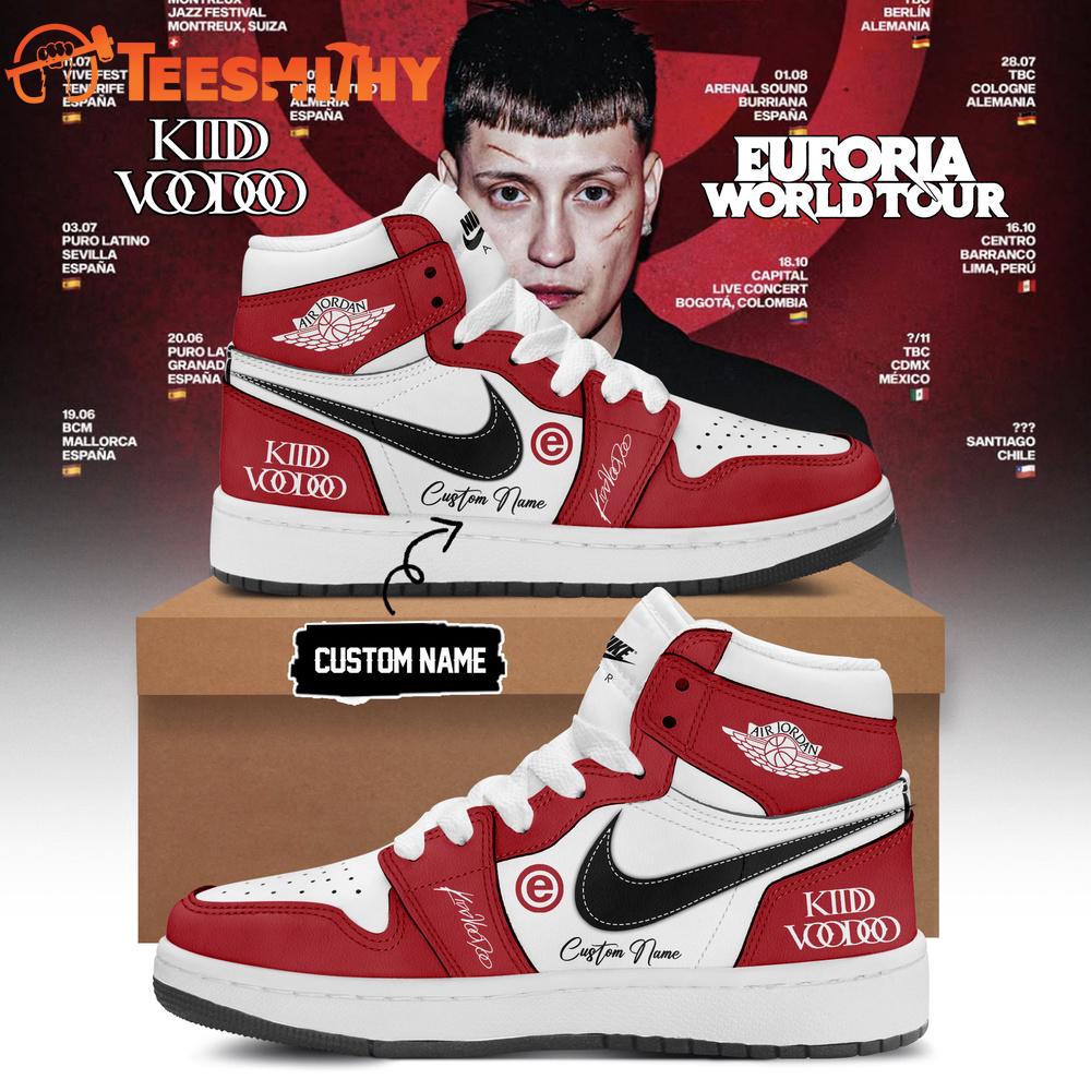 Kidd Voodoo Euforia World Tour 2026 Red Air Jordan 1 Hightop Shoes