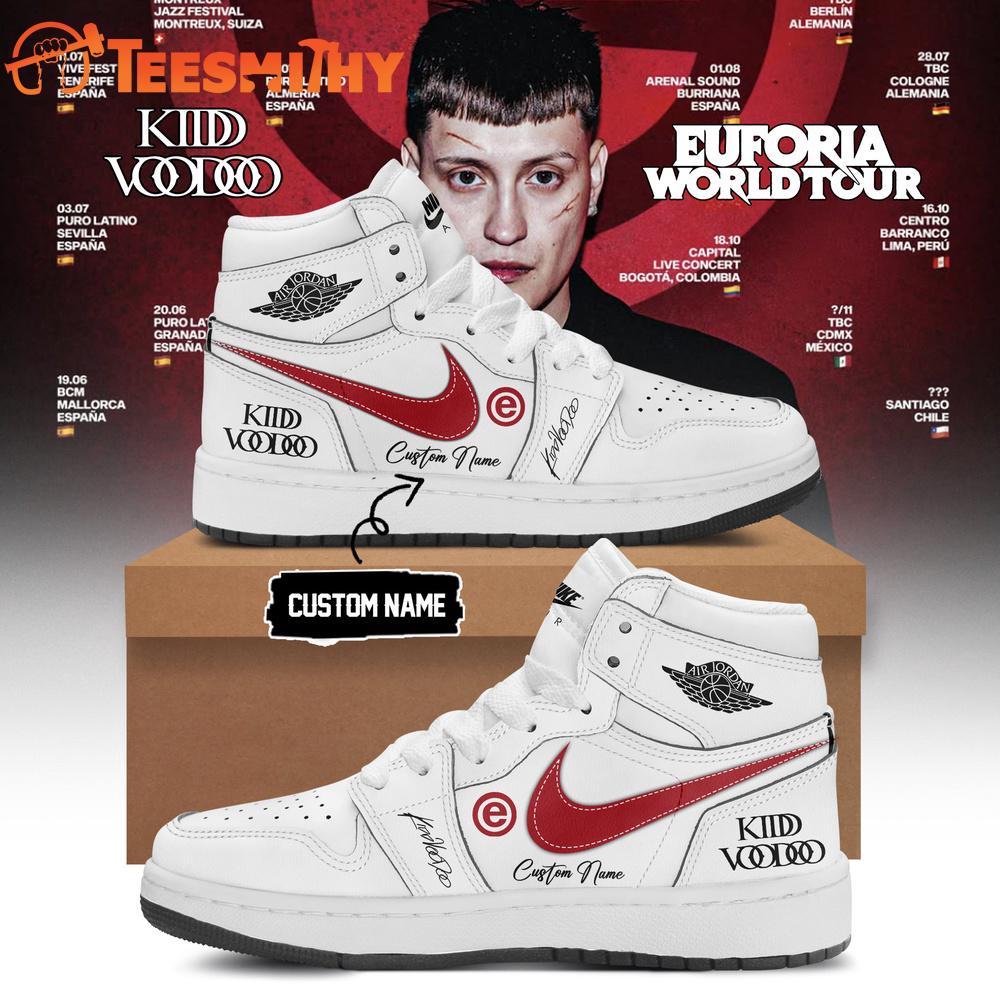 Kidd Voodoo Euforia World Tour 2026 White Air Jordan 1 Hightop Shoes