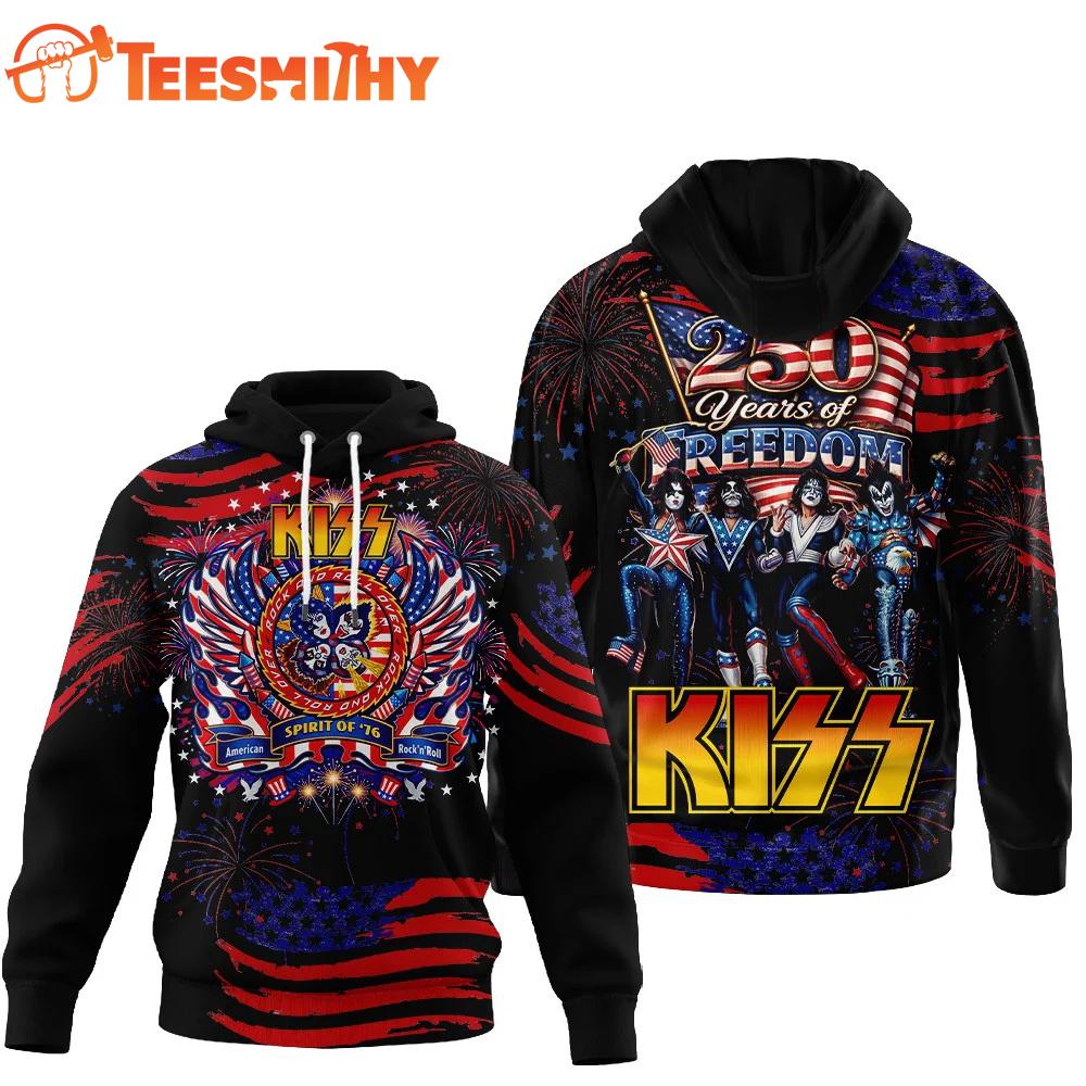 Kiss Band 250th 1776-2026 Happy Birthday American Hoodie