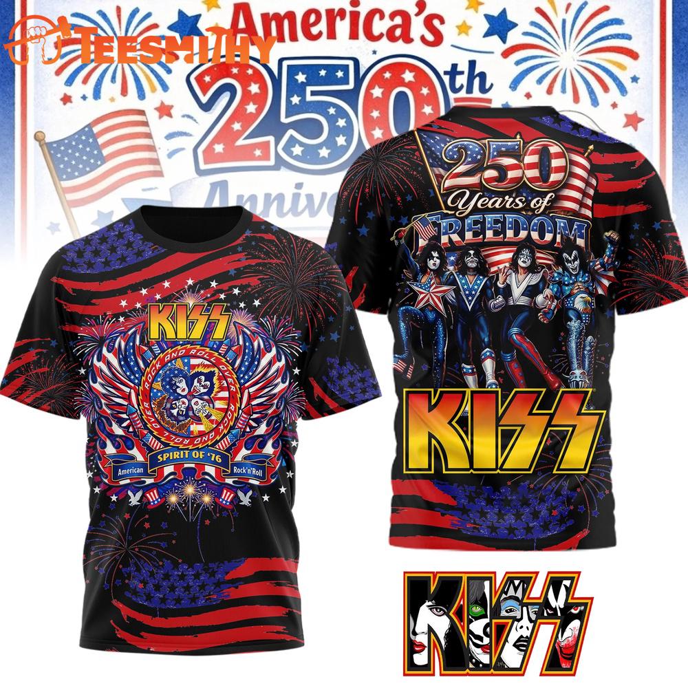 Kiss Band 250th 1776-2026 Happy Birthday American T Shirt