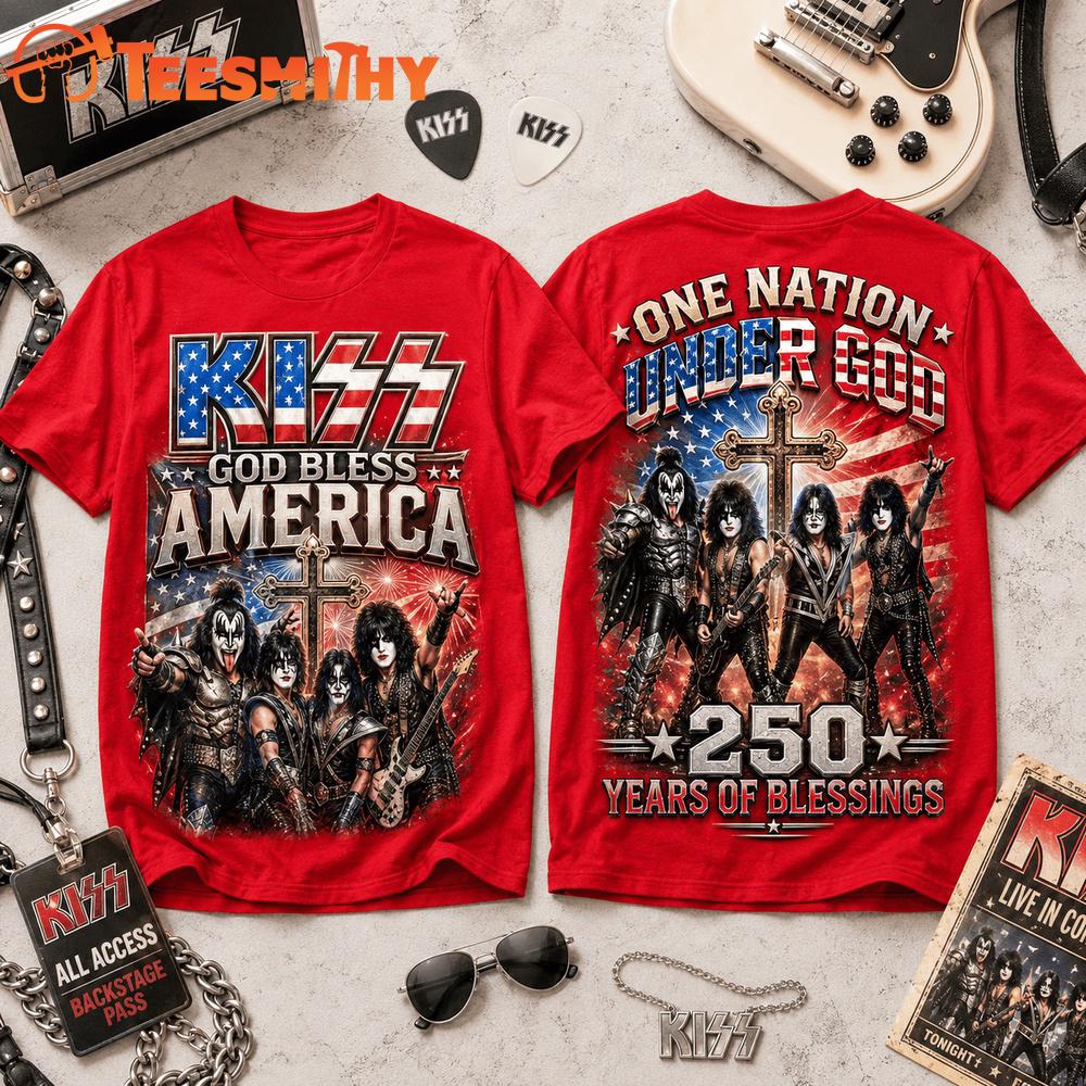 Kiss Band God Bless America 3D T Shirt